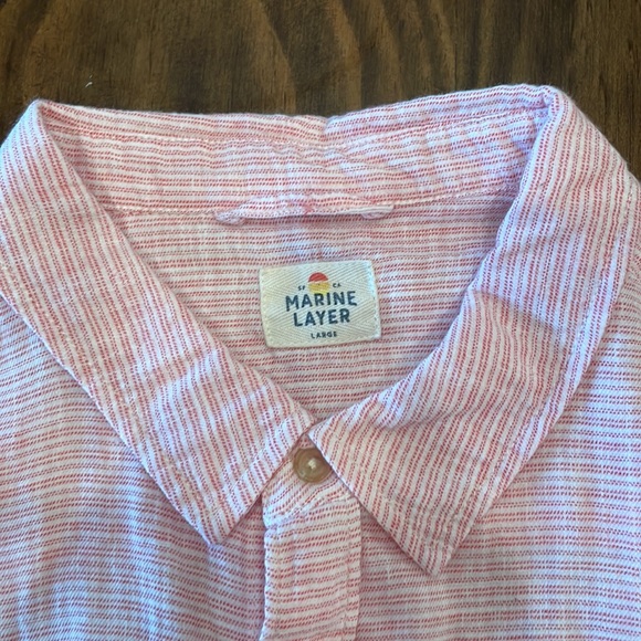 Marine Layer Men’s Long Sleeve Linen Shirt - Picture 2 of 4